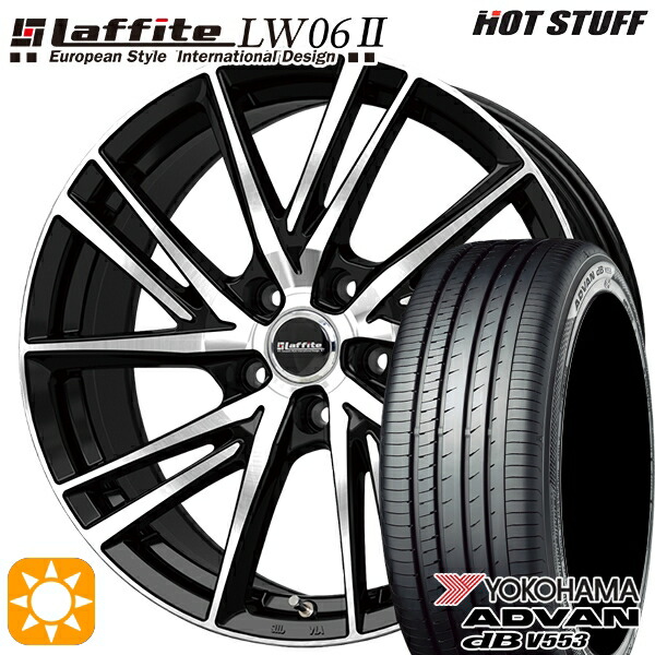 【取付対象】20/30系アルファードヴェルファイア 235/50R18 97W ヨコハマ アドバンデシベル V553 HotStuff ラフィット LW06-2 BK/P 18インチ 8.0J 5H114.3 サマータイヤホイールセット ｜トレッド新横浜師岡店
