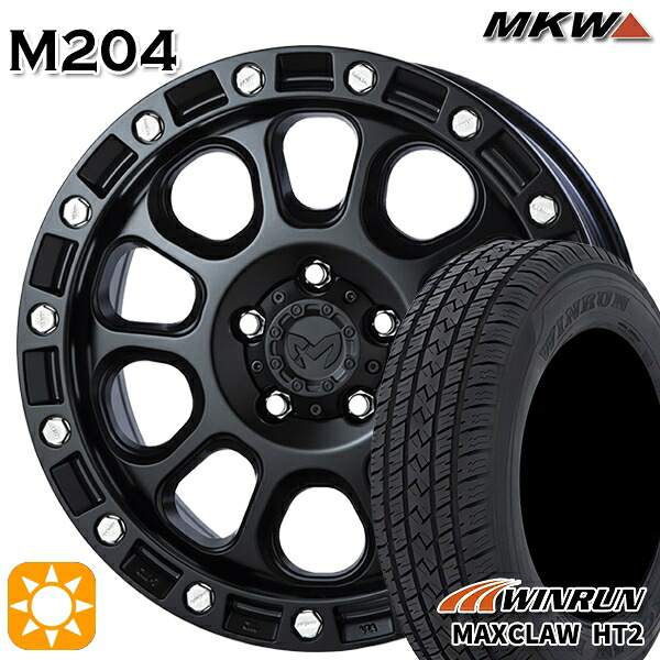 【取付対象】225/65R17 102H ウィンラン マックスクロウ HT2 MKW M204 ブラックキャット 17インチ 8.0J 5H114.3 サマータイヤホイールセット ｜トレッド新横浜師岡店