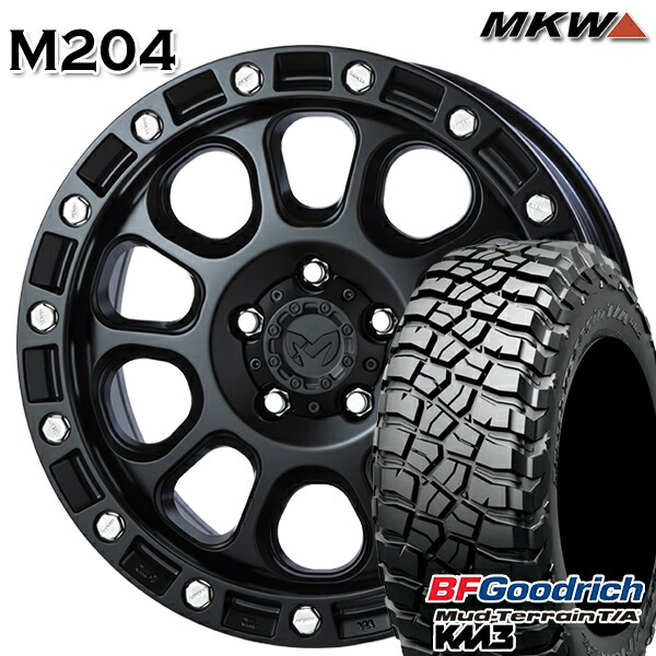 【取付対象】JEEPラングラー 265/65R17 120/117Q RBL BFグッドリッチ マッドテレーン T/A KM3 MKW M204 ブラックキャット 17インチ 8.0J 5H127 サマータイヤホイールセット 151,450円