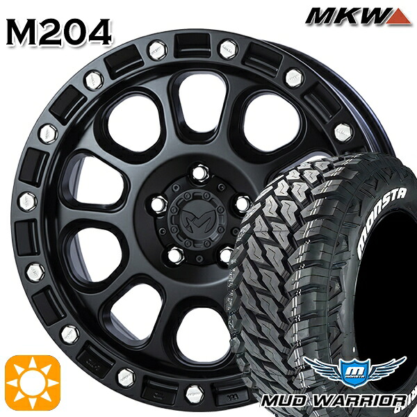 【取付対象】JEEPラングラー 265/70R17 121/118Q 10PR LT モンスタ マッドウォーリアー MKW M204 ブラックキャット 17インチ 8.0J 5H127 サマータイヤホイールセット |トレッド新横浜師岡店