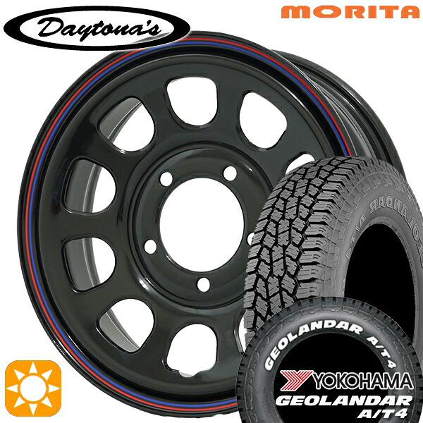 【取付対象】ジムニーJB23/64 185/85R16 105/103N LT ヨコハマ ヨコハマ ジオランダー A/T4 G018 ホワイトレター MRT DAYTONA'S G2 デイトナズ ブラック 16インチ 5.5J 5H139.7 サマータイヤホイールセット |トレッド新横浜師岡店