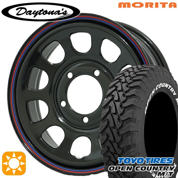 【取付対象】ジムニーJB23/64 225/75R16 103/100Q トーヨー オープンカントリー M/T MRT DAYTONA'S G2 デイトナズ ブラック 16インチ 5.5J 5H139.7 サマータイヤホイールセット