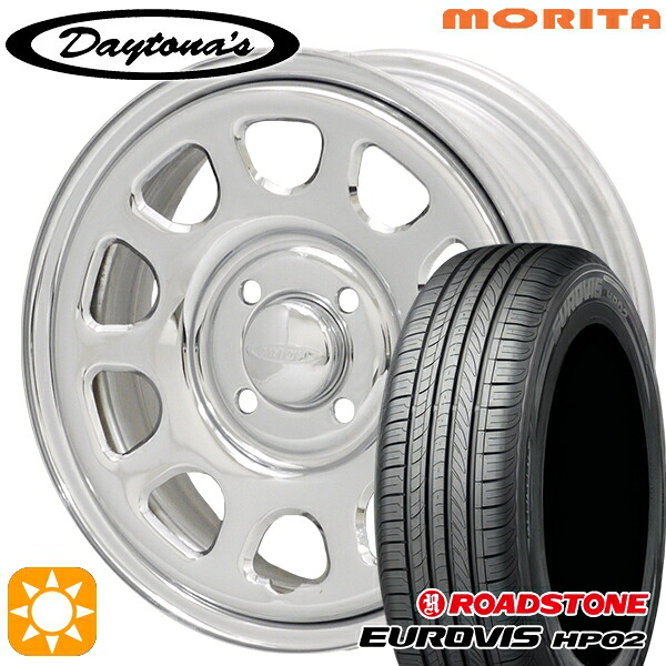 【取付対象】165/65R14 ネクセン ロードストーン ユーロビズ HP02 MRT DAYTONA'S G2 デイトナズ クローム 14インチ 5.0J 4H100 サマータイヤホイールセット ｜トレッド新横浜師岡店 43,620円