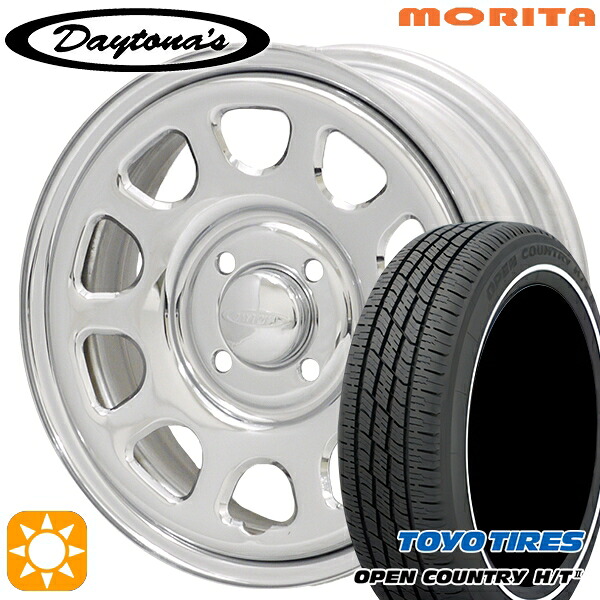 【取付対象】ソリオ タフト 165/65R15 81H トーヨー オープンカントリー H/T2 WR MRT DAYTONA'S G2 デイトナズ クローム 15インチ 5.0J 4H100 サマータイヤホイールセット