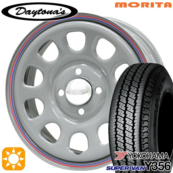 【取付対象】軽トラ 145/80R12 80/78N ヨコハマ スーパーバン Y356 MRT DAYTONA'S G2 デイトナズ グレー 12インチ 4.0J 4H100 サマータイヤホイールセット |トレッド新横浜師岡店