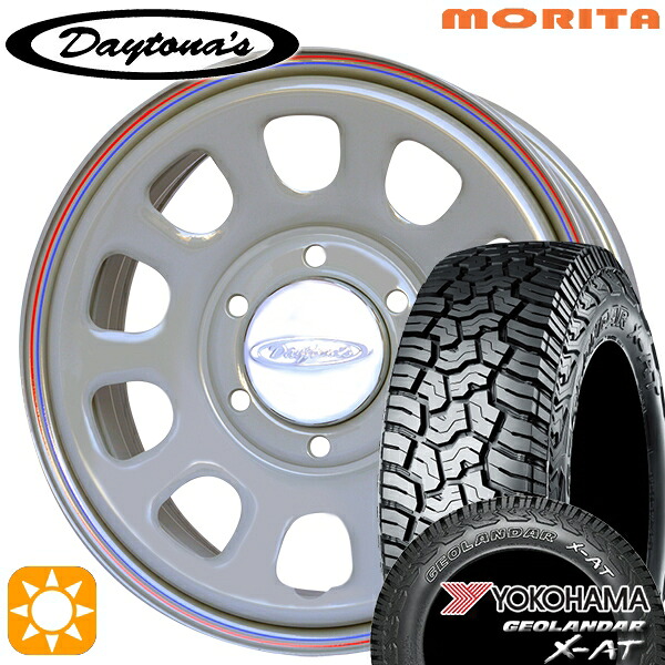 【取付対象】200系ハイエース 215/65R16 109/107Q ヨコハマ ジオランダー X-AT G016 OWL MRT DAYTONA'S G2 デイトナズ グレー 16インチ 6.5J 6H139.7 サマータイヤホイールセット