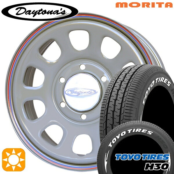 【取付対象】200系ハイエース 195/80R15 107/105N トーヨー H30 ホワイトレター MRT DAYTONA'S G2 デイトナズ グレー 15インチ 6.5J 6H139.7 サマータイヤホイールセット