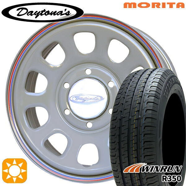 【取付対象】200系ハイエース 215/65R16 109/107T ウィンラン R350 MRT DAYTONA'S G2 デイトナズ グレー 16インチ 6.5J 6H139.7 サマータイヤホイールセット