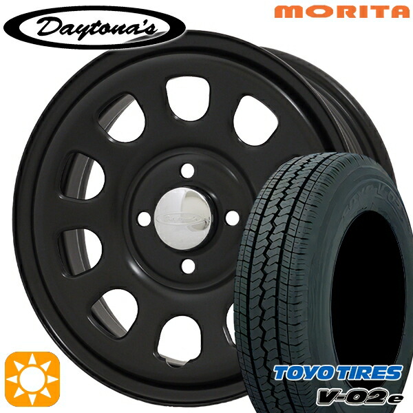 【取付対象】軽トラ 145/80R12 80/78N トーヨー V02E V-02E MRT DAYTONA'S G2 デイトナズ マットブラック 12インチ 4.0J 4H100 サマータイヤホイールセット