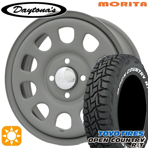 【取付対象】155/65R14 75Q トーヨー オープンカントリー R/T ホワイトレター MRT DAYTONA'S G2 デイトナズ マットグレー 14インチ 5.0J 4H100 サマータイヤホイールセット