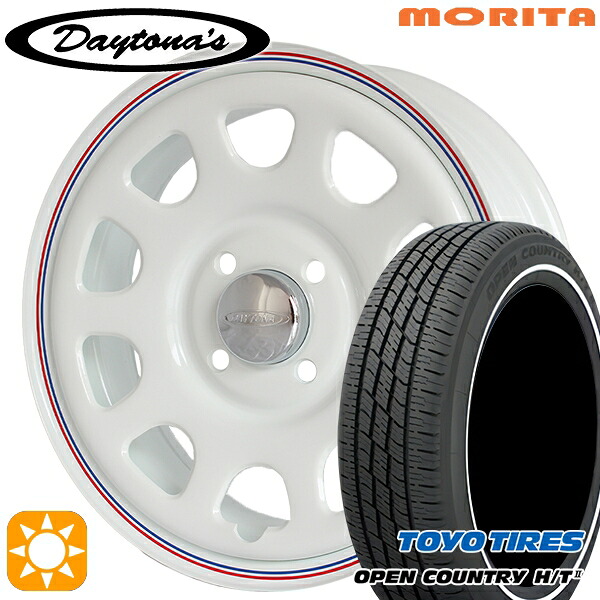 【取付対象】ソリオ タフト 165/65R15 81H トーヨー オープンカントリー H/T2 WR MRT DAYTONA'S G2 デイトナズ ホワイト 15インチ 5.0J 4H100 サマータイヤホイールセット
