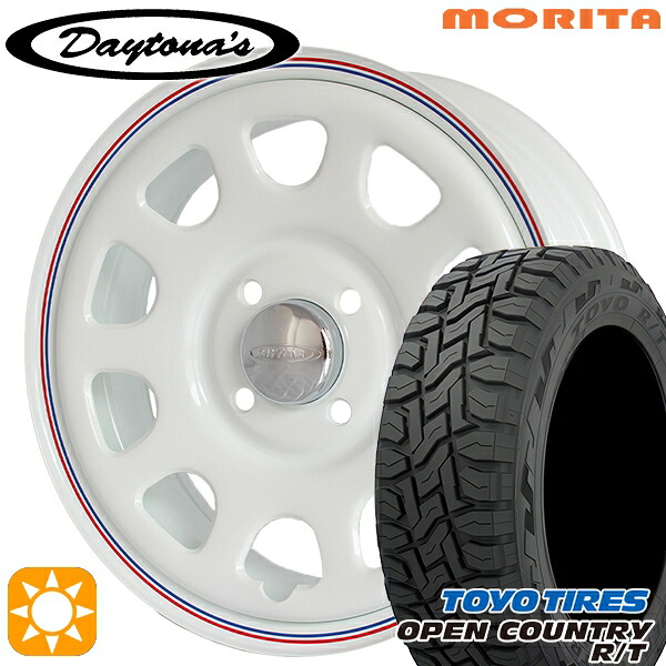 【取付対象】軽トラ 145/80R12 80/78N LT トーヨー オープンカントリー R/T MRT DAYTONA'S G2 デイトナズ ホワイト 12インチ 4.0J 4H100 サマータイヤホイールセット