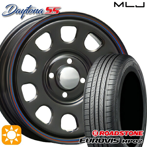 【取付対象】165/65R14 ネクセン ロードストーン ユーロビズ HP02 MLJ デイトナ SS ブラック 14インチ 5.0J 4H100 サマータイヤホイールセット 40,755円