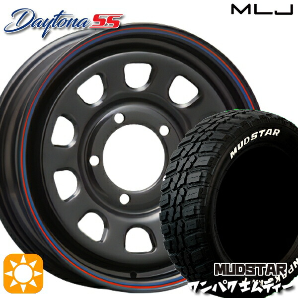 【取付対象】235/70R16 106S WL マッドスター ワンパク M/T ホワイトレター MLJ デイトナ SS ブラック 16インチ 6.0J 5H139.7 サマータイヤホイールセット