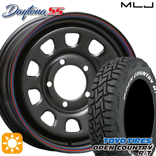 【取付対象】ジムニー 185/85R16 105/103N LT トーヨー オープンカントリー R/T ホワイトレター MLJ デイトナ SS ブラック 16インチ 5.5J 5H139.7 サマータイヤホイールセット