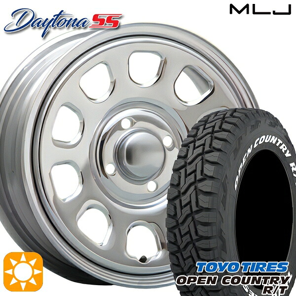 【取付対象】アゲ軽 165/80R14 97/95N LT トーヨー オープンカントリー R/T ホワイトレター MLJ デイトナ SS クローム 14インチ 5.0J 4H100 サマータイヤホイールセット
