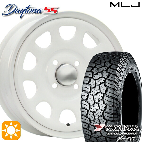 145R14C 85/83Q ヨコハマ（YOKOHAMA）ジオランダーX-AT G016 MLJ デイトナ SS 14インチ 5.0J 4H100 オールホワイト 新品サマータイヤホイール 4本セット 送料無料