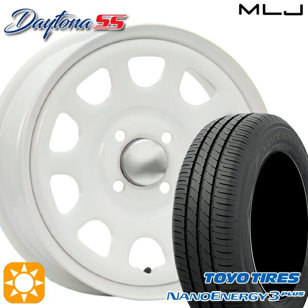 【取付対象】165/65R14 79S トーヨー ナノエナジー3プラス MLJ デイトナ SS オールホワイト 14インチ 5.0J 4H100 サマータイヤホイールセット