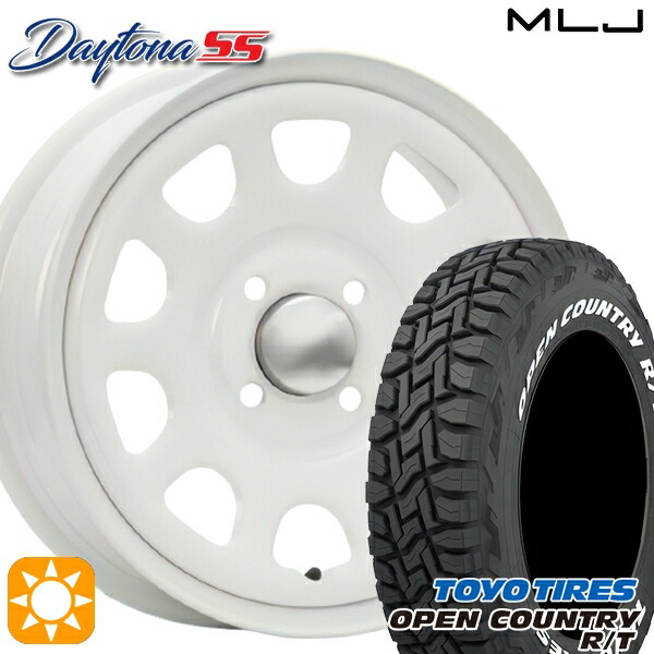 【取付対象】155/65R14 75Q トーヨー オープンカントリー R/T ホワイトレター MLJ デイトナ SS オールホワイト 14インチ 5.0J 4H100 サマータイヤホイールセット