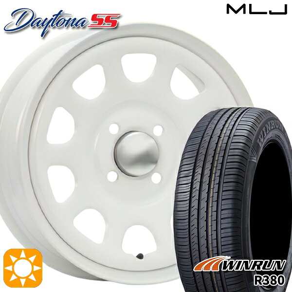 【取付対象】165/65R14 79T ウィンラン R380 MLJ デイトナ SS オールホワイト 14インチ 5.0J 4H100 サマータイヤホイールセット