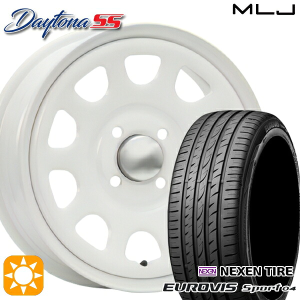 【取付対象】165/60R14 75H ロードストーン ユーロビズ Sport 04 MLJ デイトナ SS オールホワイト 14インチ 5.0J 4H100 サマータイヤホイールセット 43,160円