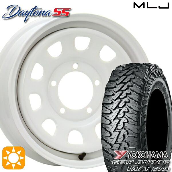 【取付対象】ジムニー 185/85R16 105/103N LT ヨコハマ ジオランダーM/T G003 MLJ デイトナ SS オールホワイト 16インチ 5.5J 5H139.7 サマータイヤホイールセット