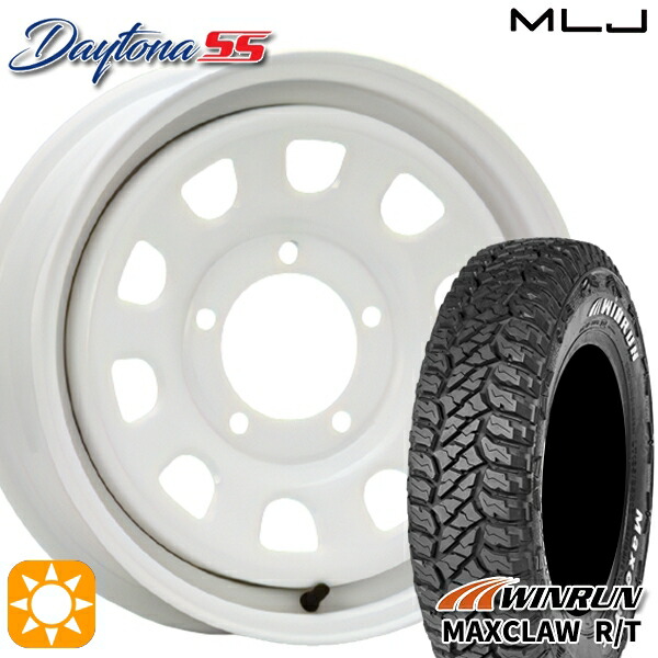 【取付対象】ジムニー 185/85R16 105/103N ウィンラン マックスクロウ R/T ホワイトレター MLJ デイトナ SS オールホワイト 16インチ 5.5J 5H139.7 サマータイヤホイールセット