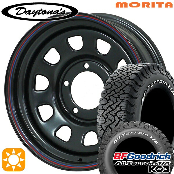 【取付対象】ジムニーシエラ ノマド 225/70R16 102/99S RWL BFグッドリッチ オールテレーン T/A KO3 MRT DAYTONA'S デイトナズ ブラック 16インチ 6.0J 5H139.7 サマータイヤホイールセット