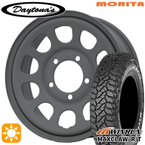 【取付対象】ジムニーシエラ ノマド 185/85R16 105/103N ウィンラン マックスクロウ R/T ホワイトレター MRT DAYTONA'S デイトナズ マットグレー 16インチ 6.0J 5H139.7 サマータイヤホイールセット