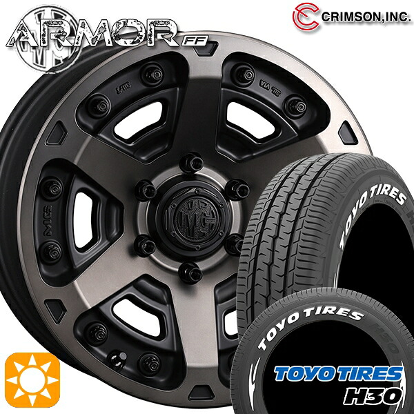 【取付対象】200系ハイエース 215/65R16 109/107R トーヨー H30 ホワイトレター クリムソン MGアーマー MBC 16インチ 7.0J 6H139.7 サマータイヤホイールセット ｜トレッド新横浜師岡店