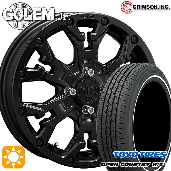 【取付対象】165/60R15 77H トーヨー オープンカントリー H/T2 WR クリムソン MG ゴーレムJr. マットブラック 15インチ 4.5J 4H100 +43 サマータイヤホイールセット ｜トレッド新横浜師岡店