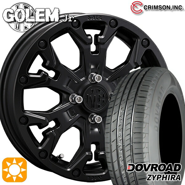 【取付対象】アクア デミオ ノート 195/55R16 87V DOVROAD ザイファイラ クリムソン MG ゴーレムJr. マットブラック 16インチ 6.0J 4H100 サマータイヤホイールセット |トレッド新横浜師岡店