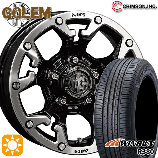 【取付対象】プリウスα ストリーム 205/60R16 92H ウィンラン R380 クリムソン MG ゴーレム ブラックマシニングリップ 16インチ 7.0J 5H114.3 サマータイヤホイールセット ｜トレッド新横浜師岡店