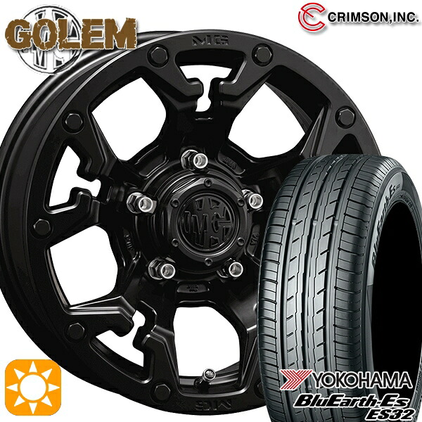 【取付対象】225/50R17 94V ヨコハマ ブルーアース ES32 クリムソン MG ゴーレム マットブラック 17インチ 7.0J 5H114.3 サマータイヤホイールセット