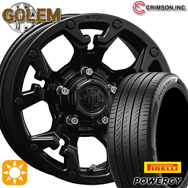 【取付対象】215/50R17 95W XL ピレリ パワジー クリムソン MG ゴーレム マットブラック 17インチ 7.0J 5H114.3 サマータイヤホイールセット