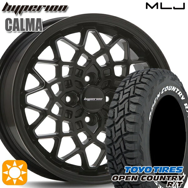 【取付対象】155/65R14 75Q トーヨー オープンカントリー R/T ホワイトレター MLJ ハイペリオン カルマ サテンブラック 14インチ 5.0J 4H100 サマータイヤホイールセット