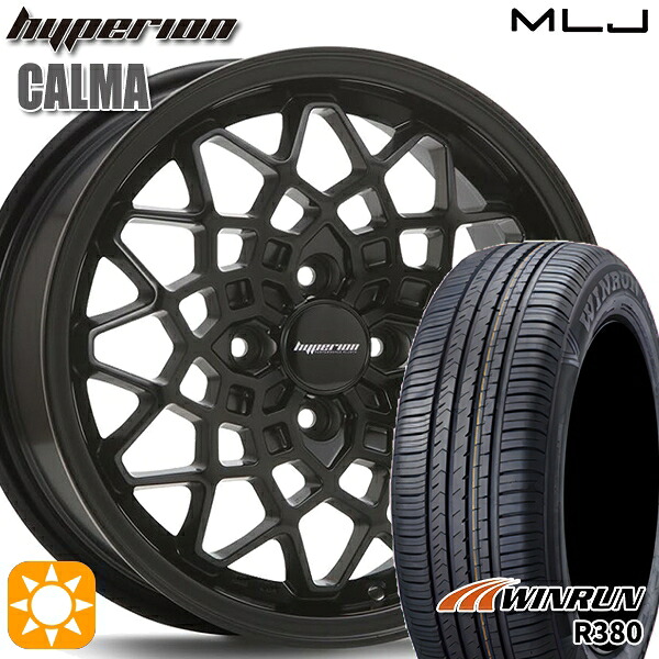 【取付対象】165/65R14 79T ウィンラン R380 MLJ ハイペリオン カルマ サテンブラック 14インチ 5.0J 4H100 サマータイヤホイールセット