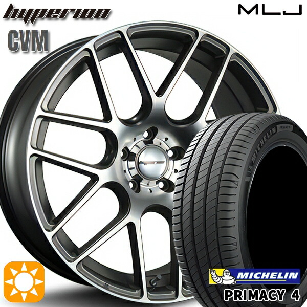 【取付対象】マークX レクサスIS 235/40R19 96W XL VOL ミシュラン プライマシー4 MLJ ハイペリオン CVM ダイヤカット/アッシュグレー 19インチ 8.5J 5H114.3 サマータイヤホイールセット