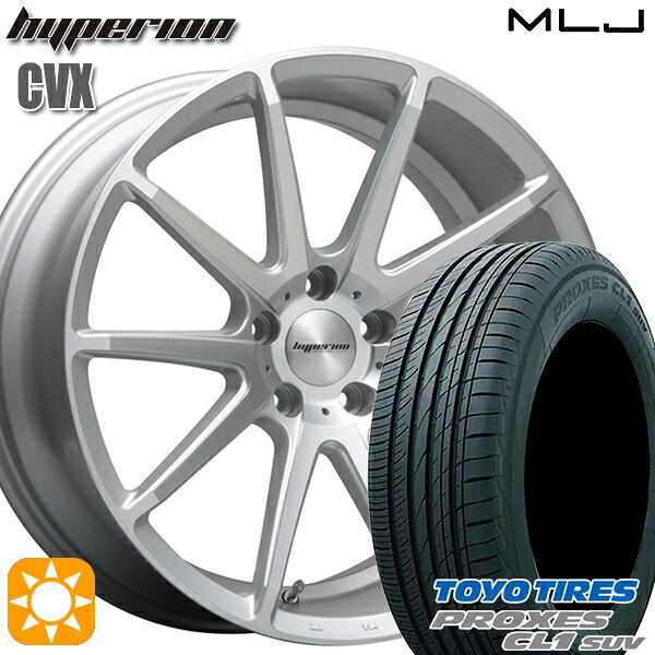 【取付対象】レクサスNX 235/55R18 100V トーヨー プロクセス CL1 SUV MLJ ハイペリオン CVX セミグロスポリッシュ/シルバー 18インチ 8.0J 5H114.3 サマータイヤホイールセット ｜トレッド新横浜師岡店