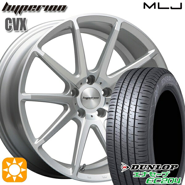 【取付対象】C-HR ヴェゼル 225/50R18 95W ダンロップ エナセーブ EC204 MLJ ハイペリオン CVX セミグロスポリッシュ/シルバー 18インチ 8.0J 5H114.3 サマータイヤホイールセット