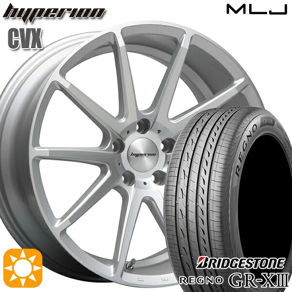 【取付対象】クラウン ヴェゼル 225/40R19 93W XL ブリヂストン レグノ GR-X3 MLJ ハイペリオン CVX セミグロスポリッシュ/シルバー 19インチ 8.5J 5H114.3 サマータイヤホイールセット |トレッド新横浜師岡店