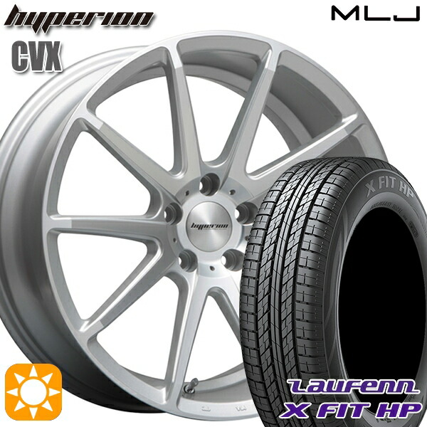 【取付対象】アウトランダー デリカD5 225/55R18 98V ラウフェン X FIT HP LA41 MLJ ハイペリオン CVX セミグロスポリッシュ/シルバー 18インチ 8.0J 5H114.3 サマータイヤホイールセット