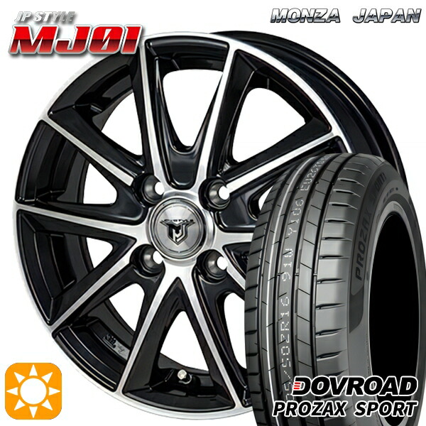 【取付対象】マツダ2 ノート 205/45R17 88W XL DOVROAD プロザックススポーツ モンツァ JPスタイル MJ01 ブラックメタリックポリッシュ 17インチ 7.0J 4H100 サマータイヤホイールセット ｜トレッド新横浜師岡店