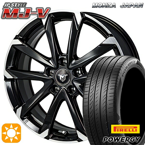 【取付対象】215/55R17 98W XL ピレリ パワジー モンツァ JPスタイル MJ-V ブラックメタリック/ポリッシュ 17インチ 7.0J 5H114.3 サマータイヤホイールセット ｜トレッド新横浜師岡店 75,845円