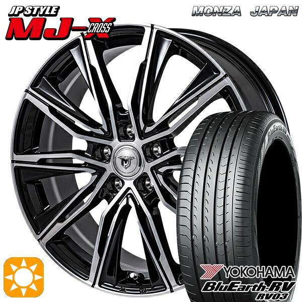 【取付対象】インプレッサ 225/60R17 99H ヨコハマ ブルーアース RV03 モンツァ JPスタイル MJ-X MJクロス 17インチ 7.0J 5H100 +45 サマータイヤホイールセット ｜トレッド新横浜師岡店