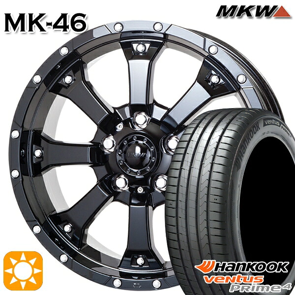【取付対象】195/60R16 89V ハンコック veNtus PRime4 K135 MKW MK-46 グロスブラック 16インチ 7.0J 5H114.3 サマータイヤホイールセット ｜トレッド新横浜師岡店