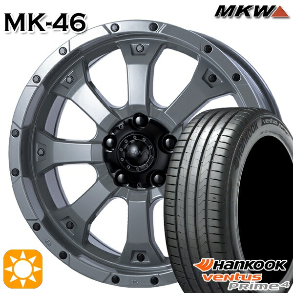 【取付対象】215/45R17 91W XL ハンコック veNtus PRime4 K135 MKW MK-46 ヘルキャット 17インチ 7.5J 5H114.3 サマータイヤホイールセット
