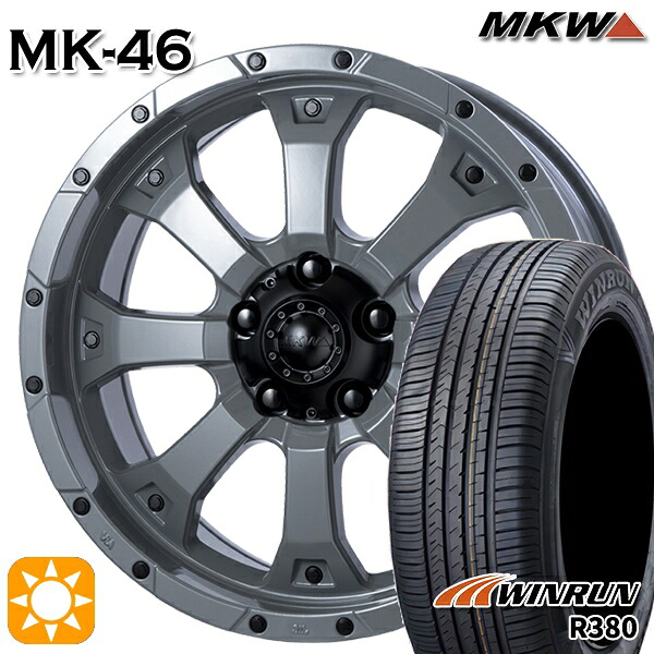 【取付対象】セレナ ラフェスタ 195/60R16 89H ウィンラン R380 MKW MK-46 ヘルキャット 16インチ 7.0J 5H114.3 サマータイヤホイールセット