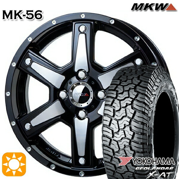 【取付対象】165/60R15 77H ヨコハマ ジオランダーX-AT G016 MKW MK-56 ミルドマシンブラック 15インチ 4.5J 4H100 +45 サマータイヤホイールセット