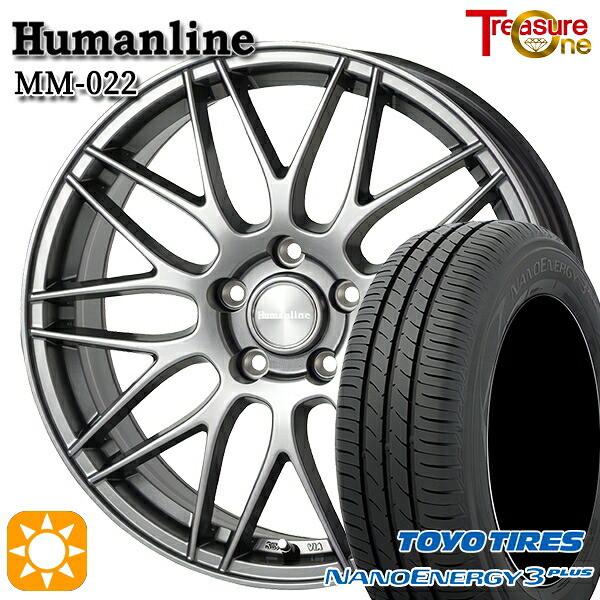 【取付対象】エスクァイア セレナ 195/65R15 91H トーヨー ナノエナジー3プラス トレジャーワン ヒューマンライン MM022 ダークグレー 15インチ 6.0J 5H114.3 サマータイヤホイールセット |トレッド新横浜師岡店